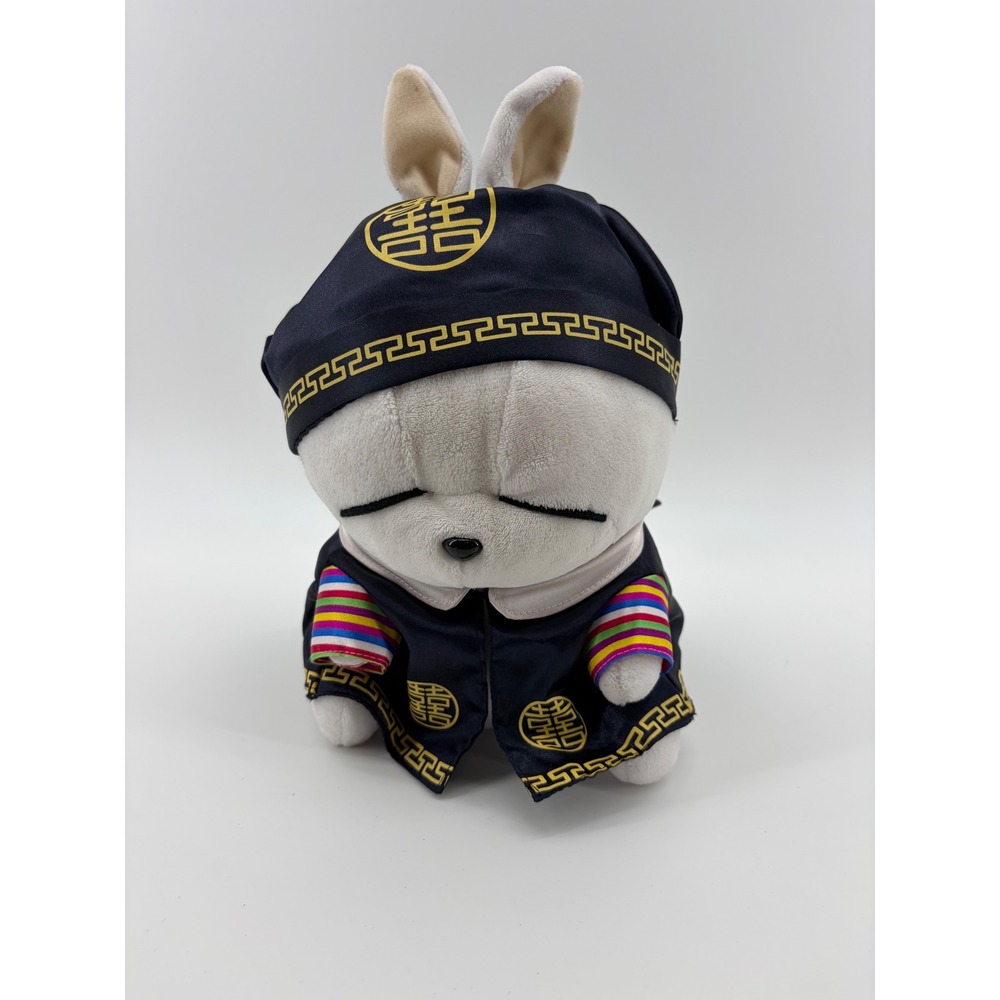 Vintage‎ Mashimaro Plush Toy Small White Black Hanbok Traditional Korean Outfit